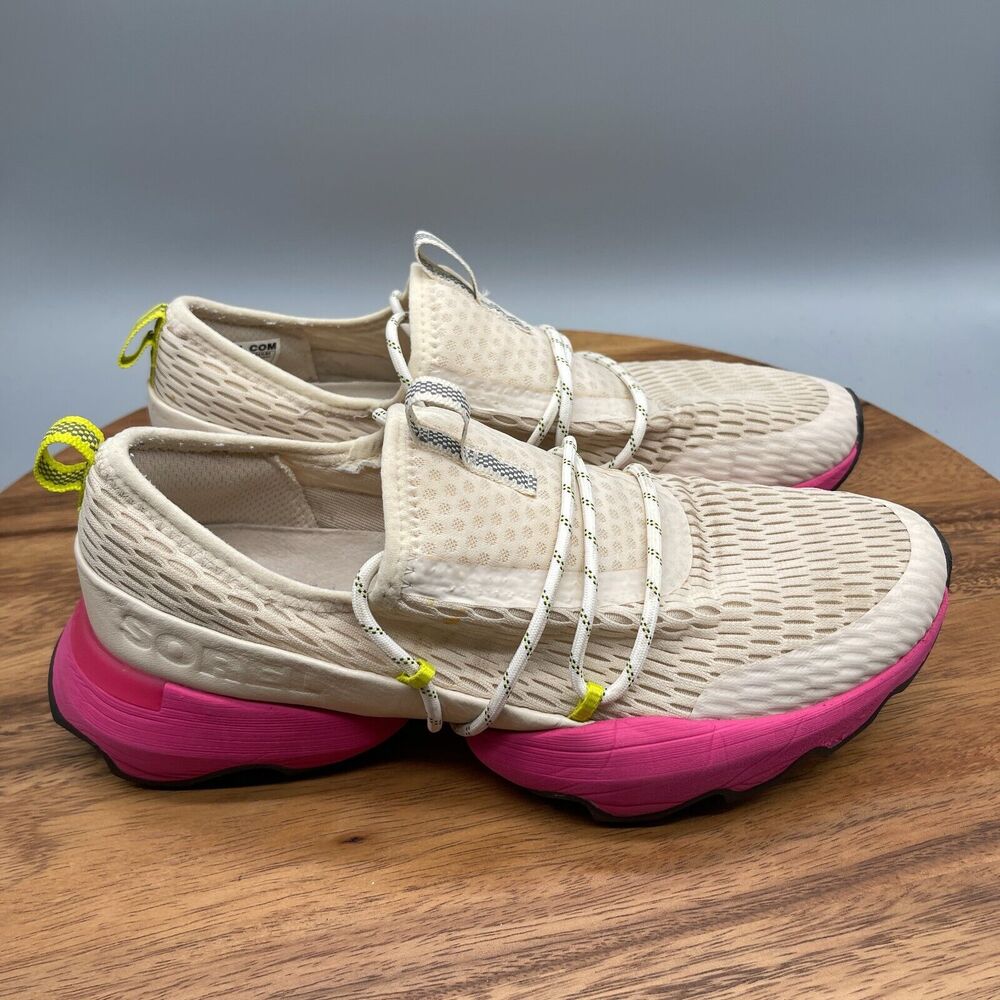 Sorel Kinetic Impact Shoes Womens Size 8.5 Beige Pink Running Comfort Sneakers